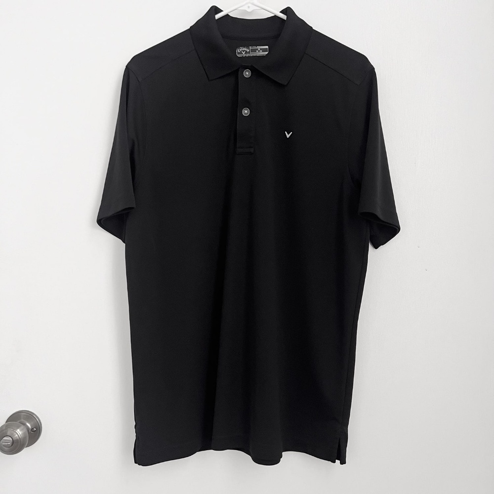 Callaway Black Golf Shirt Mens Size Medium Polyester Collared